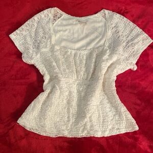 Elegant White Lace babydoll Top
